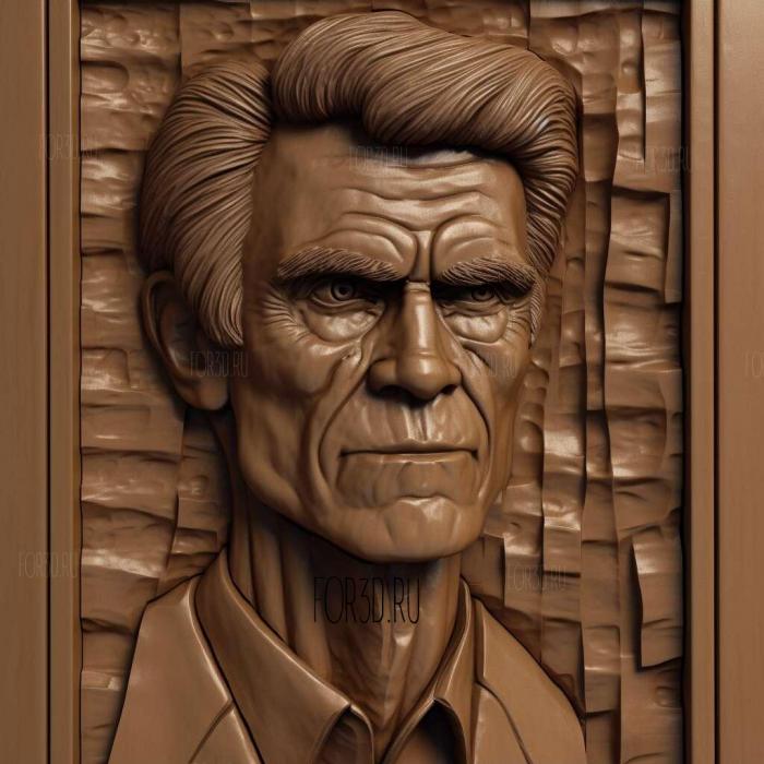 willem dafoe 3 stl model for CNC